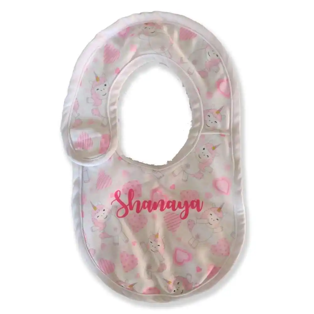 Unicorn Theme Bib with Name